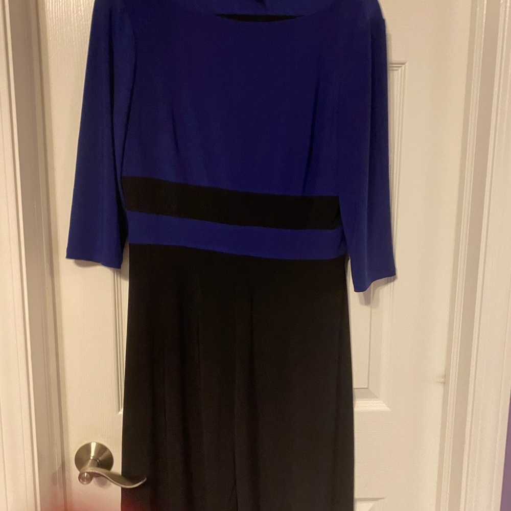 Chaps Women's Long Sleeve Dress - Blue and Black